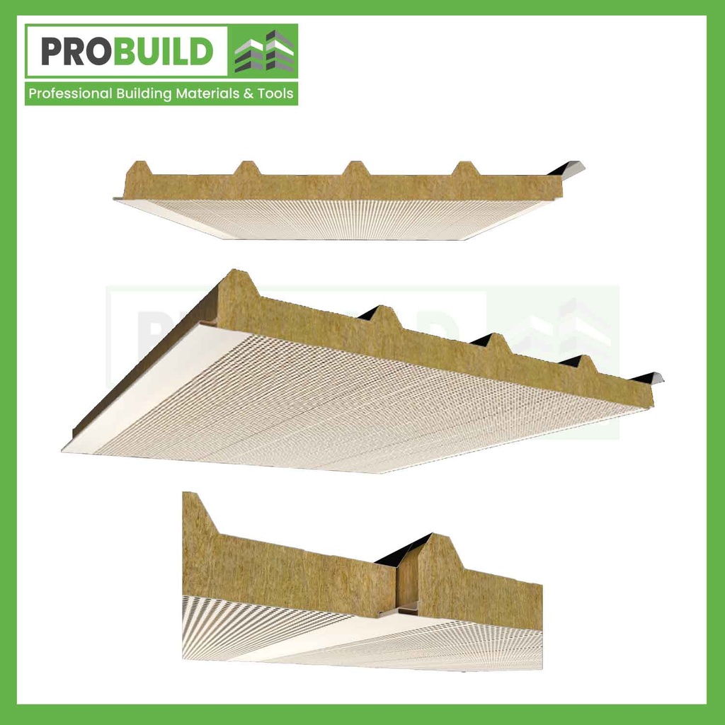 Rock Wool Insulated 5 Ribs Acoustic Roof Panel