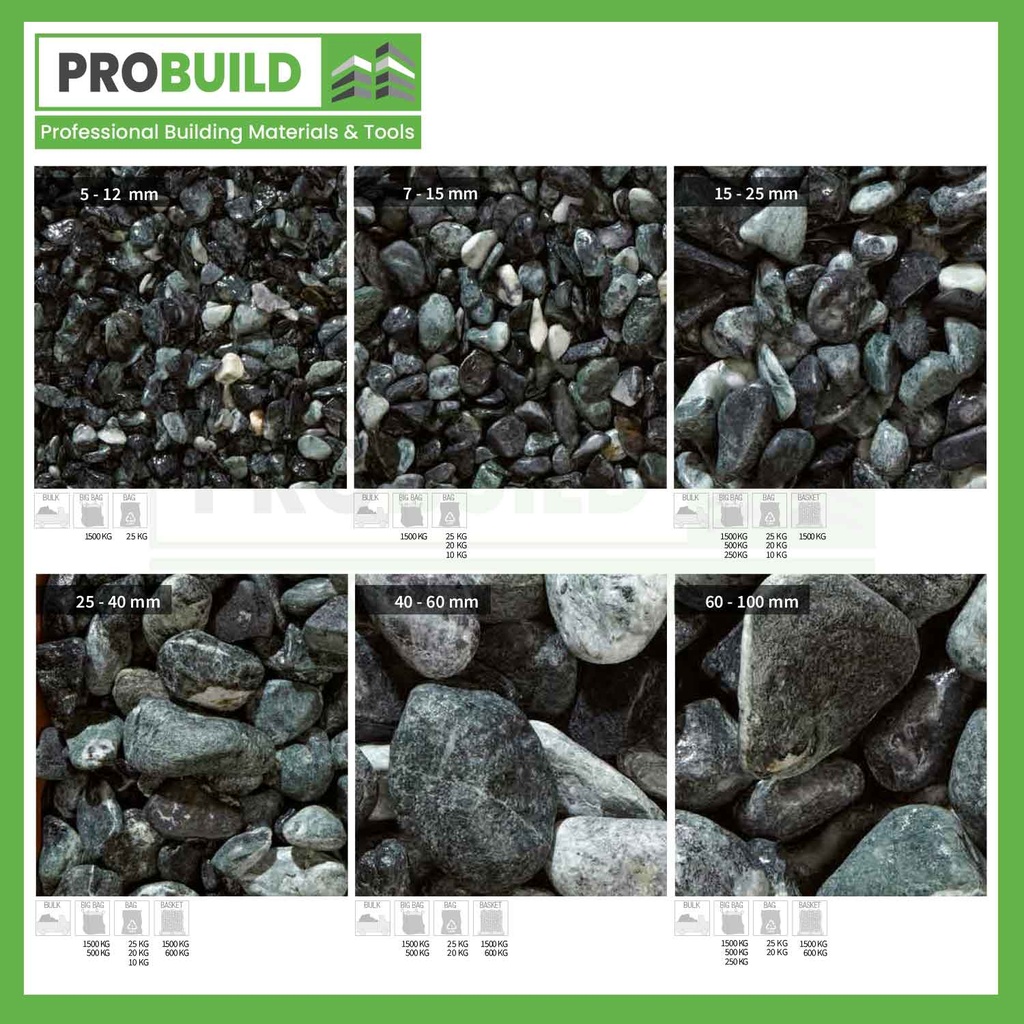 Verde Alpi Marble Pebbles