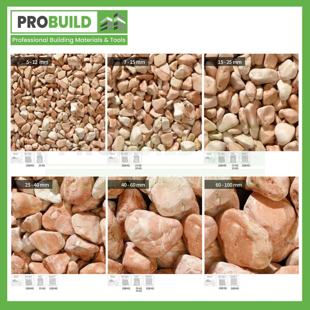 Rosa Corallo Marble Pebbles