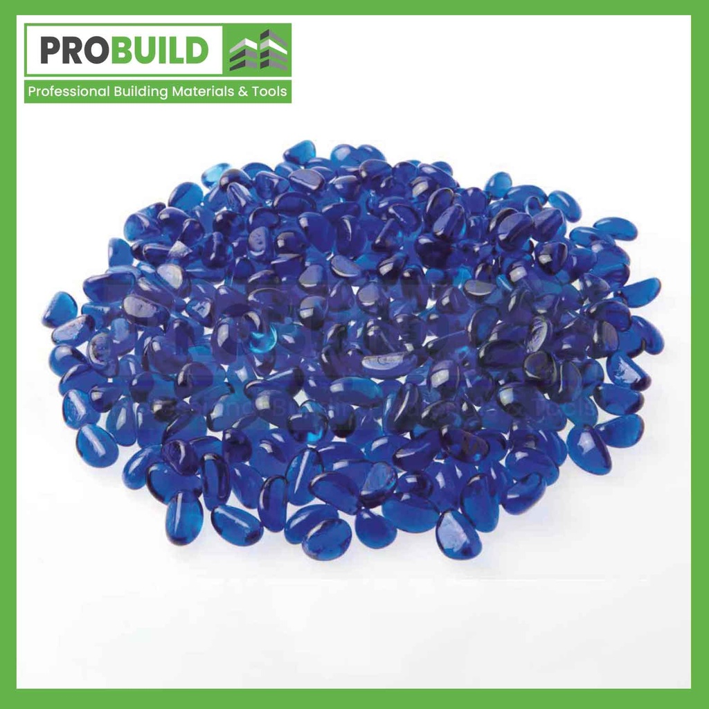 Blue Glass Pebbles