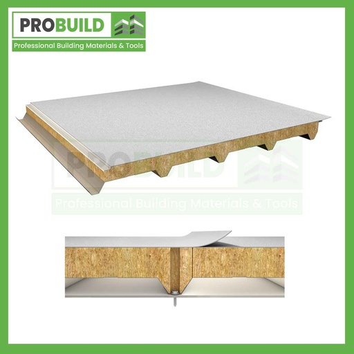 Rock Wool Insulated 5 Ribs Membrane Roof Panel-Double Sheet