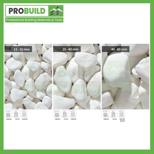 Thassos White Marble Pebbles